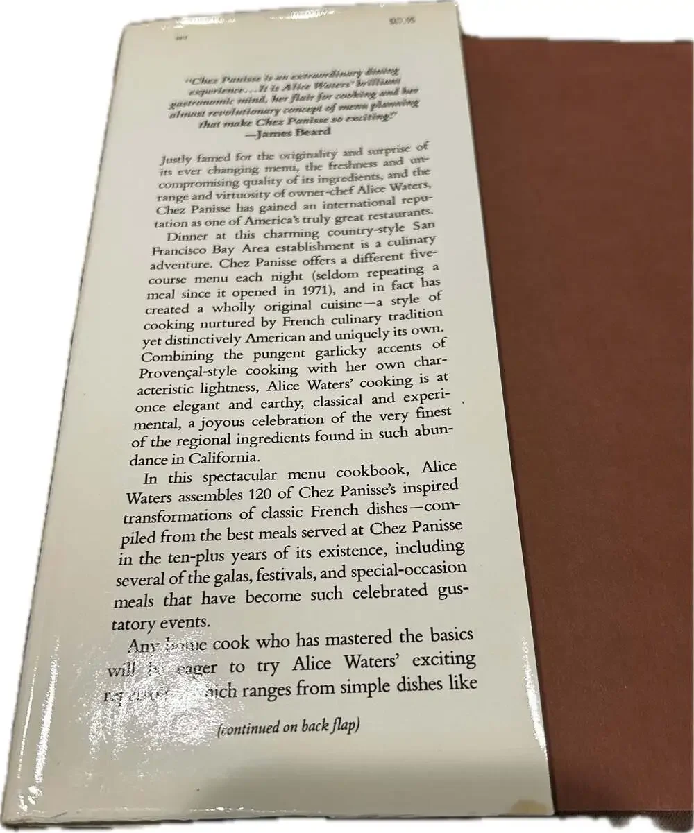 Vintage Chez Panisse Menu Cookbook, Alice Waters (1982 Hardcover w Dust-jacket)